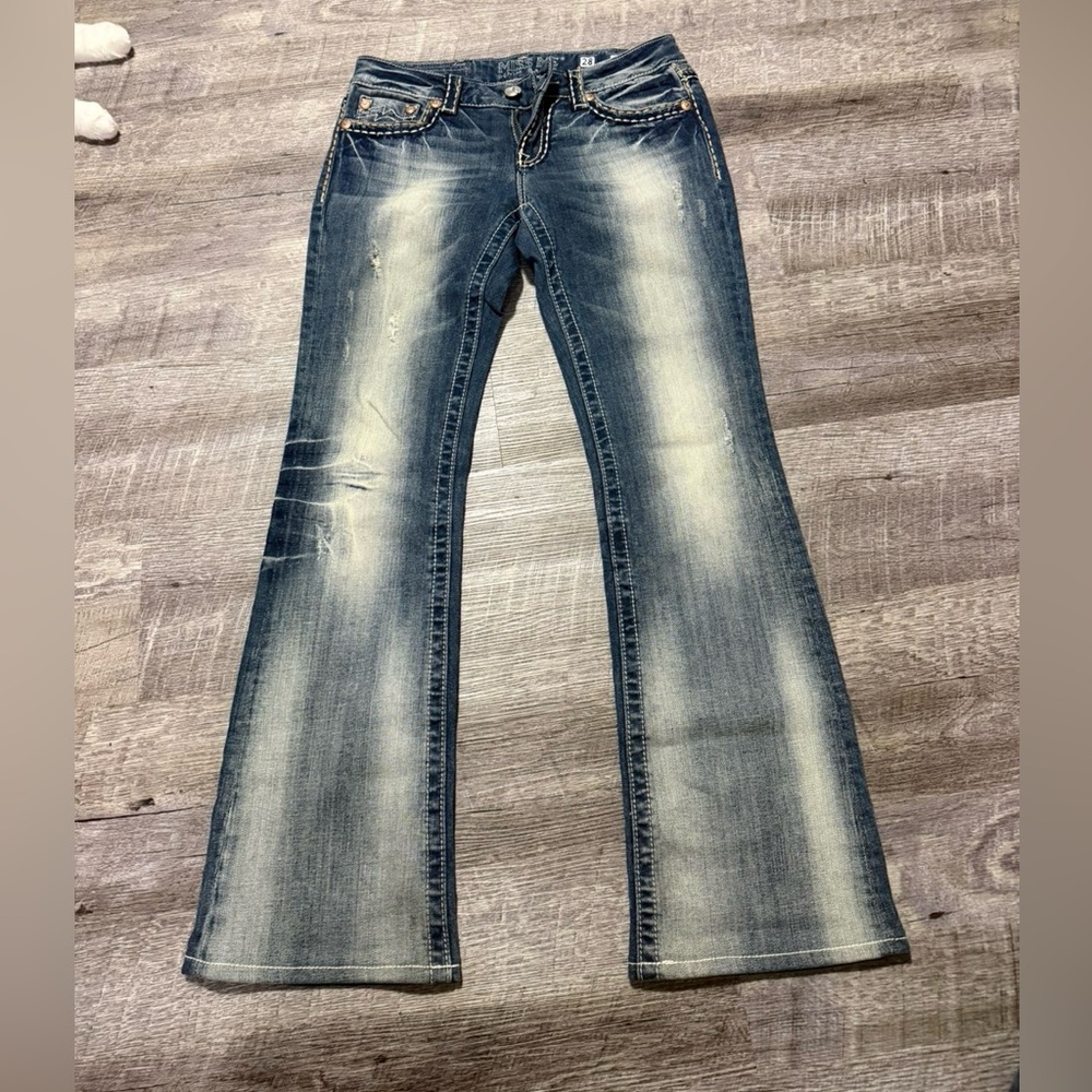 Miss Me Distressed Blue Flare Jeans
